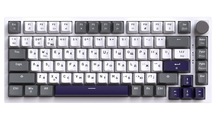 Клавіатура GamePro Genesis Warden MK160P RGB White/Grey - Фото 1 Клавіатура GamePro Genesis Warden MK160P RGB White/Grey - зображення 1