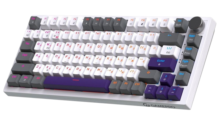 Клавіатура GamePro Genesis Warden MK160P RGB White/Grey - Фото 2 Клавіатура GamePro Genesis Warden MK160P RGB White/Grey - зображення 2