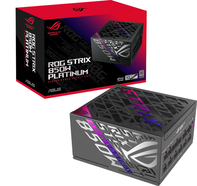 Блок живлення ASUS ROG STRIX 850W 80+ Platinum (90YE00W2-B0NA00) - изображение 3