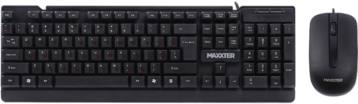 Комплект (клавіатура + миша) Maxxter KMS-CM-01-UA Black - Фото 1 Комплект (клавіатура + миша) Maxxter KMS-CM-01-UA Black - изображение 1