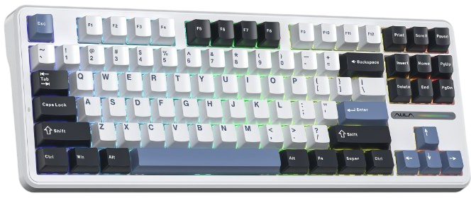 Клавиатура беспроводная Aula F87 Gasket Greywood V3 Switch RGB White (6948391208602) - изображение 2