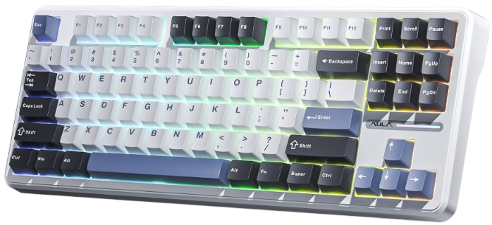Клавиатура беспроводная Aula F87 Gasket Greywood V3 Switch RGB White (6948391208602) - изображение 3