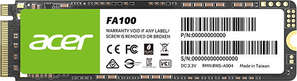 SSD M.2 Накопитель Acer FA100 512GB (BL.9BWWA.119) - Фото 1 SSD M.2 Накопитель Acer FA100 512GB (BL.9BWWA.119) - изображение 1