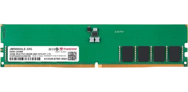 Оперативна пам'ять Transcend 32GB DDR5 5600MHz JetRam (JM5600ALE-32G) - Фото 1 Оперативна пам'ять Transcend 32GB DDR5 5600MHz JetRam (JM5600ALE-32G) - изображение 1