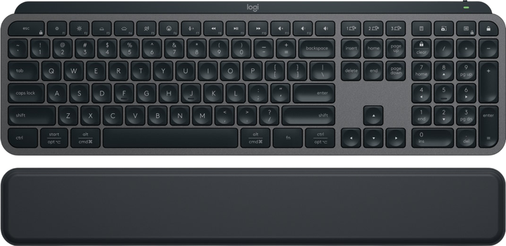 Клавіатура бездротова Logitech MX Keys S Plus Palm Rest Graphite (920-011589) - Фото 1 Клавіатура бездротова Logitech MX Keys S Plus Palm Rest Graphite (920-011589) - зображення 1