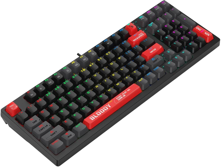 Клавіатура A4Tech S98 Bloody Red RGB Black - изображение 3
