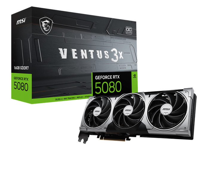 Відеокарта GeForce RTX 5080 16GB MSI Ventus 3X OC (RTX 5080 16G VENTUS 3X OC) - изображение 2
