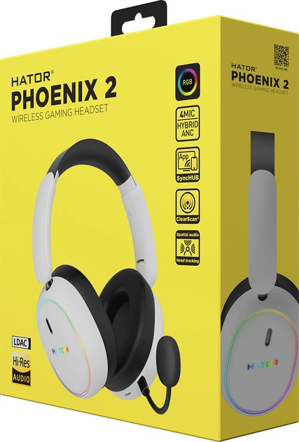 Słuchawki Hator Phoenix 2 Wireless White (8721249196867) - obraz 9