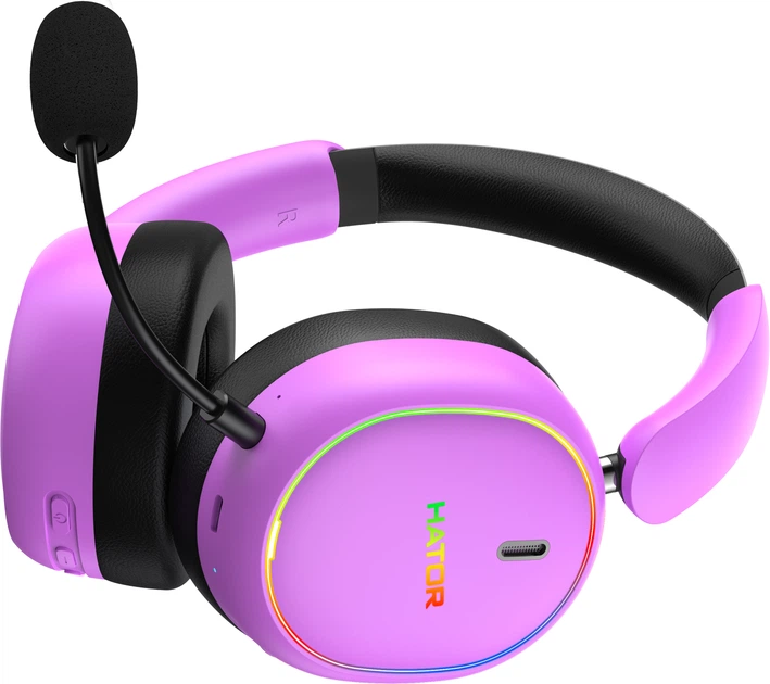 Słuchawki Hator Phoenix 2 Wireless Cyber Violet (8721249230899) - obraz 8