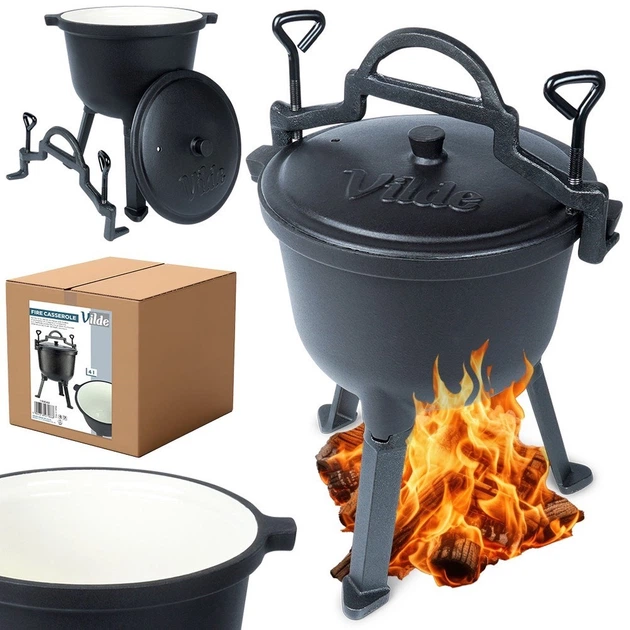 Kociołek żeliwny Vilde CAST LINE 199049 na nóżkach z pokrywką 4 L (5904316471873) - obraz 8