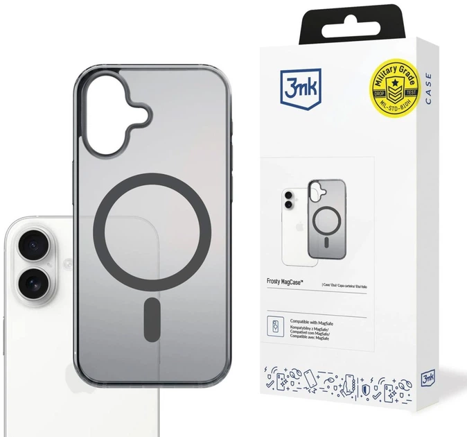 Etui 3MK Frosty MagCase do Apple iPhone 17 Black (5903108664356) - obraz 2