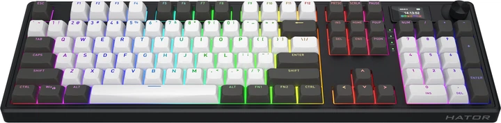 Klawiatura bezprzewodowa HATOR Skyfall 100 Pro Vanila Silent Switch Bluetooth/USB Grey/Black (HTK4100) - obraz 2