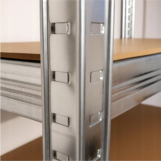 Складской металлический стеллаж RM05, 5 полок 150×75×30 нагрузки 875 кг для амбара, гаража, подвала и склада - изображение 7