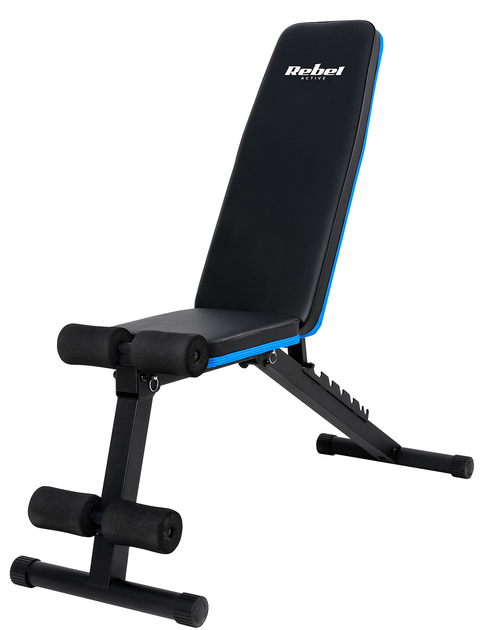 Тренувальна лавка Rebel Active похила посилена з фіксаторами для ніг і гумовими стрічками (5901890101288) - зображення 3
