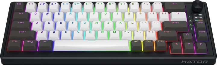 Klawiatura bezprzewodowa HATOR Skyfall 65 Pro Vanila Silent Switch Bluetooth/USB Grey/Black (HTK4160) - obraz 2