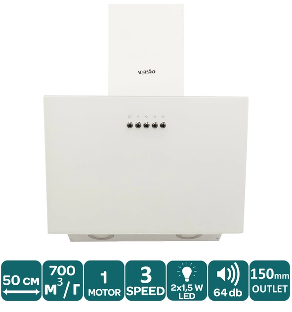 Вытяжка Ventolux MODENA 50 WH (700) PB - изображение 2