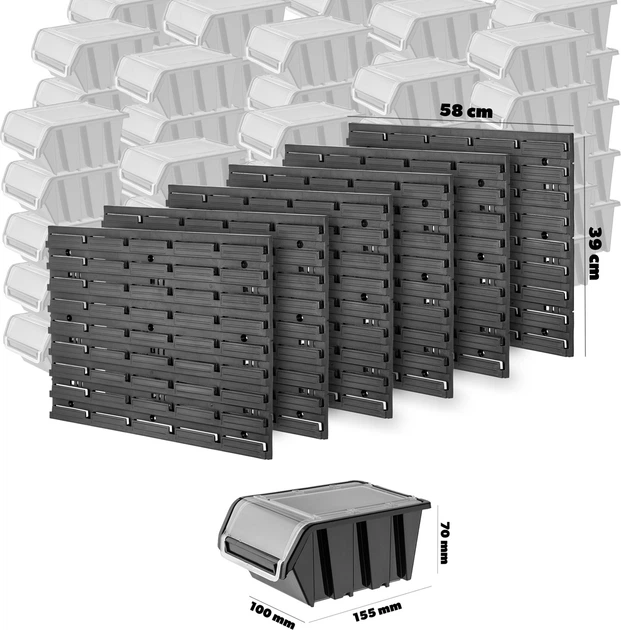 Tablica narzędziowa Kadax ścianka warsztatowa 174 x 78 cm 135 elementów K7696 Czarna (5903699468487) - obraz 4