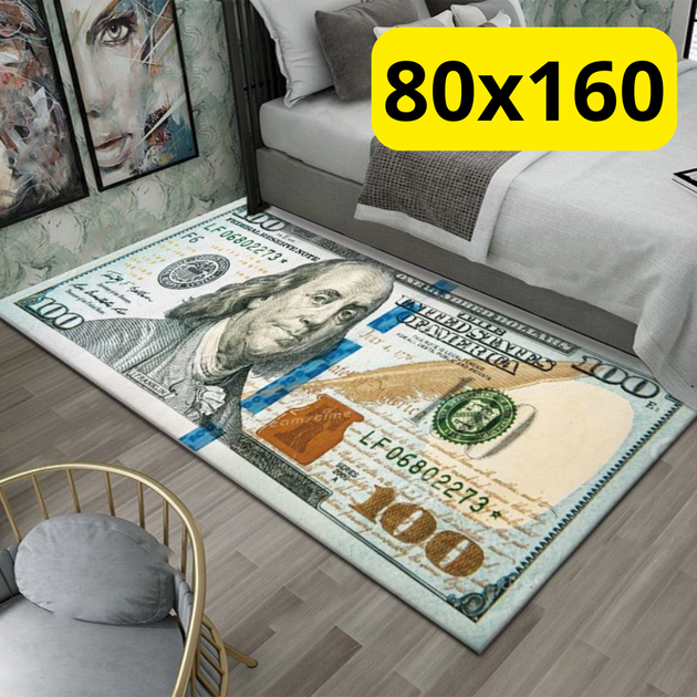 Стильный и износостойкий ковёр для дома «100 долларов», 80х160 KT7001726 - Фото 1 Стильный и износостойкий ковёр для дома «100 долларов», 80х160 KT7001726 - изображение 1