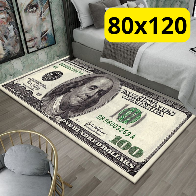 Стильний та зносостійкий килим для дому "100 доларів" 80х120 KT7001705 - Фото 1 Стильний та зносостійкий килим для дому "100 доларів" 80х120 KT7001705 - зображення 1