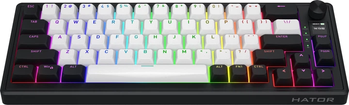 Klawiatura bezprzewodowa Hator Skyfall 65 MAG ULTIMA 8K Wireless/Bluetooth/USB White/Black (HTK3860) - obraz 2