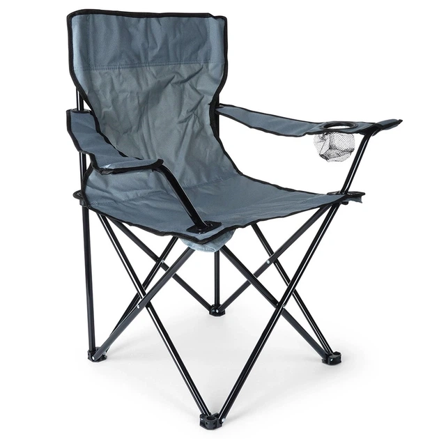 Туристичне крісло Vilde 489279 розкладне Темно-сірий (5904316470692) - зображення 3