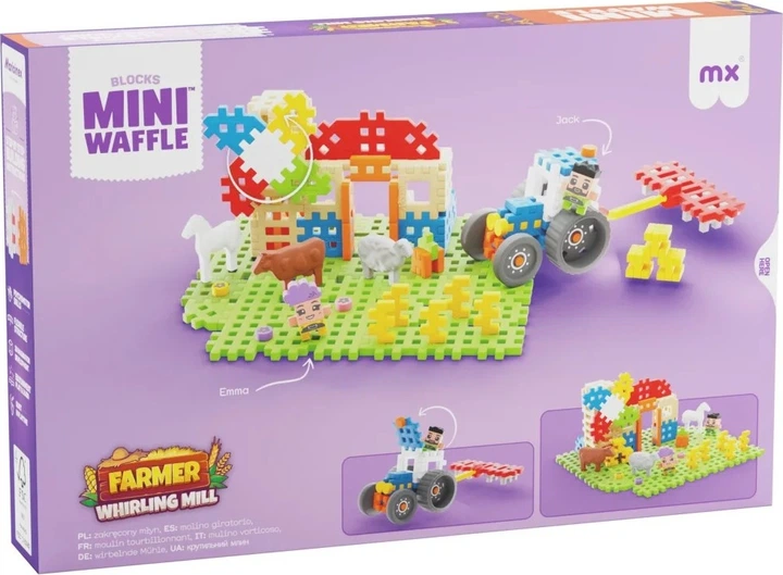 Конструктор Marioinex Waffle mini Farmer Закручений млин 109 елементів 907559 (5903033907559) - зображення 2