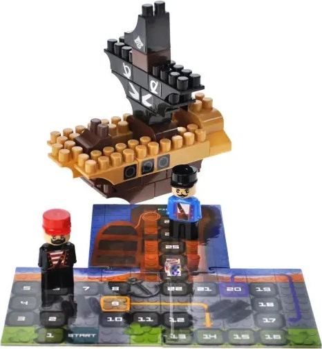 Конструктор Marioinex Block and Steps 3 в 1 Піратський корабель + Настільна гра 41 елемент QB300-104 (4823037611997) - зображення 3