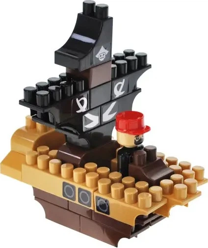 Конструктор Marioinex Block and Steps 3 в 1 Піратський корабель + Настільна гра 41 елемент QB300-104 (4823037611997) - зображення 5