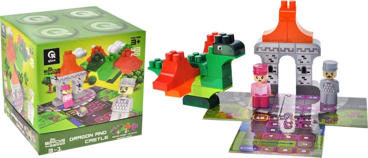 Конструктор Marioinex Block and Steps 3 в 1 Дракон і замок + Настільна гра 43 елементи QB300-106 (4823037612017) - зображення 2