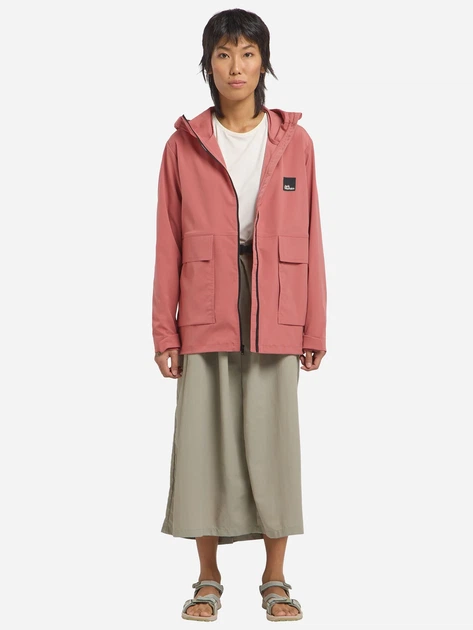 Спортивная ветровка с капюшоном женская Jack Wolfskin Terracade Jkt W A63837-J0127 M Розовая (4064886462365) - изображение 3