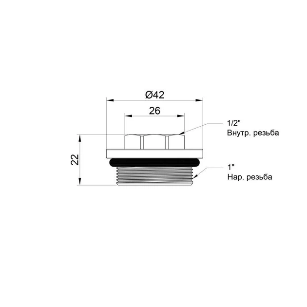 Футорка для колектора Thermo Alliance Standart 1"х1/2" ВЗ SD35415 - изображение 2