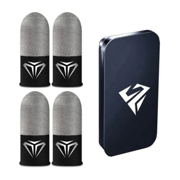 Игровые напальчники для телефона Seuno WRSP FEELERS (2 пары) с серебряным волокном + Бокс (GS686) - Фото 1 Игровые напальчники для телефона Seuno WRSP FEELERS (2 пары) с серебряным волокном + Бокс (GS686) - изображение 1