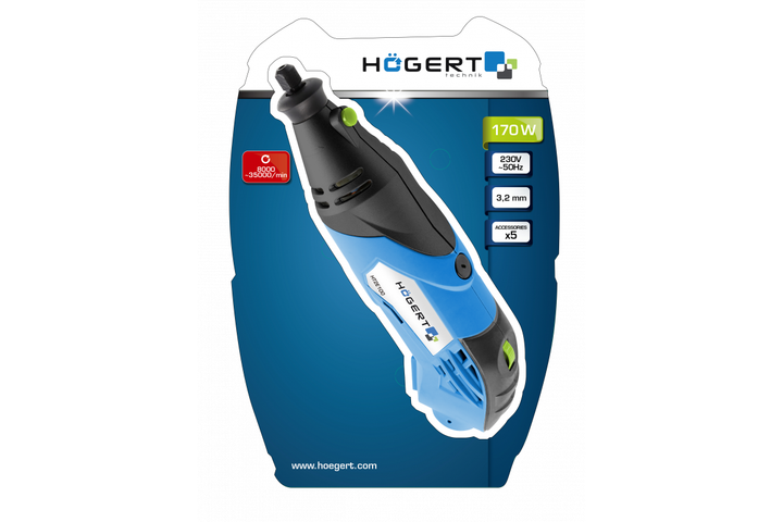 Гравер универсальный Hogert 8000-35000 об/мин многофункциональный инструмент (HT2E100) - изображение 3