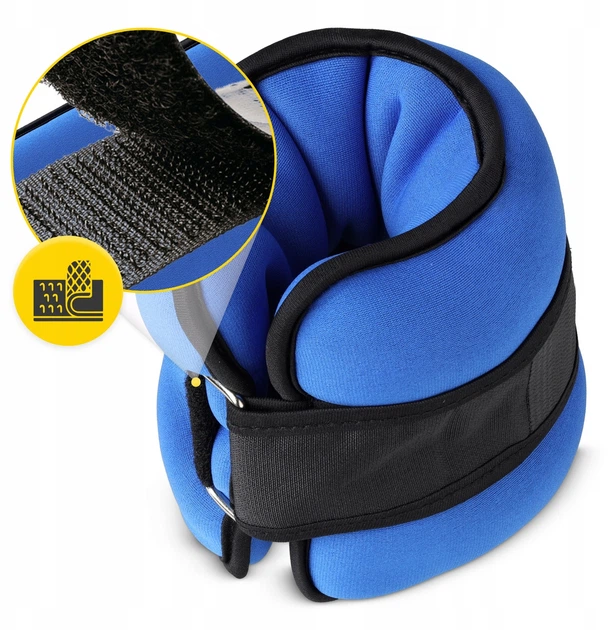 Утяжелители-манжеты для ног и рук 4FIZJO 2 x 3 кг Black/Blue (P-5907739311115) - изображение 2