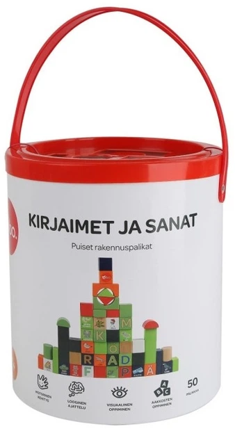 Дерев'яний конструктор bo. Alphabet and Words фінська мова 50 елементів (4743199012053) - зображення 2