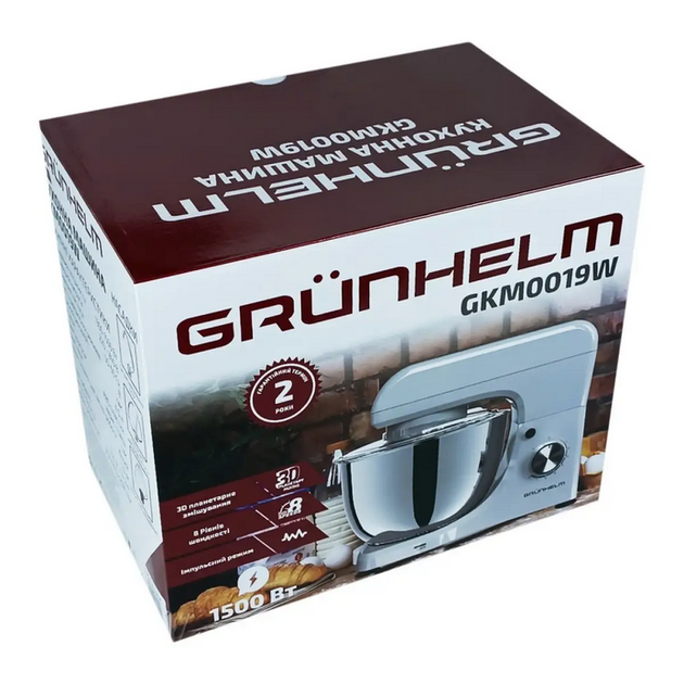 Планетарный миксер Grunhelm GKM0019W - Фото 7 Планетарный миксер Grunhelm GKM0019W - изображение 7