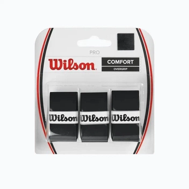 Набір з 3 чорних овергрипів Wilson Pro Comfort. - зображення 2