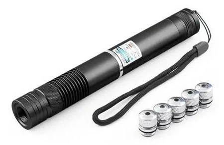 Лазерная указка YX-B008, 5 насадок 50000mW, SP2 синий луч 2 АКБ 16340 до 50км Blue Laser.Черный - изображение 2