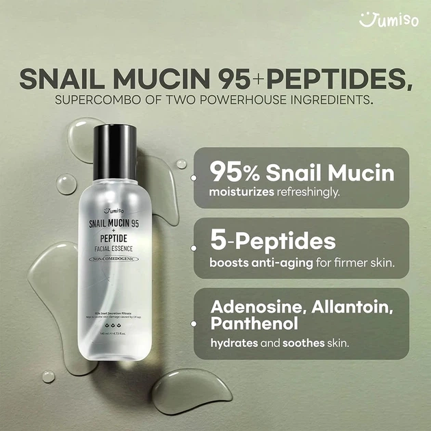 Есенція для обличчя Jumiso Snail Mucin 95 + Peptide зволожувальна 140 мл (8809655950898) - зображення 2