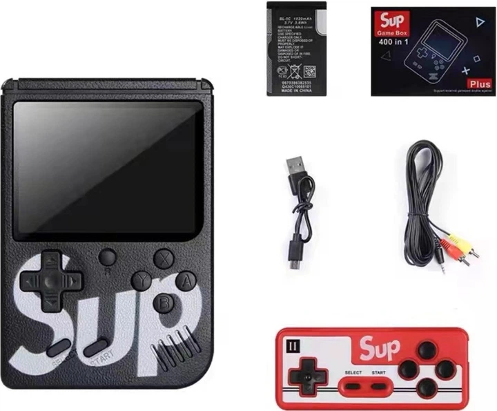 Міні-портативна консоль Sup для 2 гравців 400 ігор Чорна (5904041130793) - зображення 3