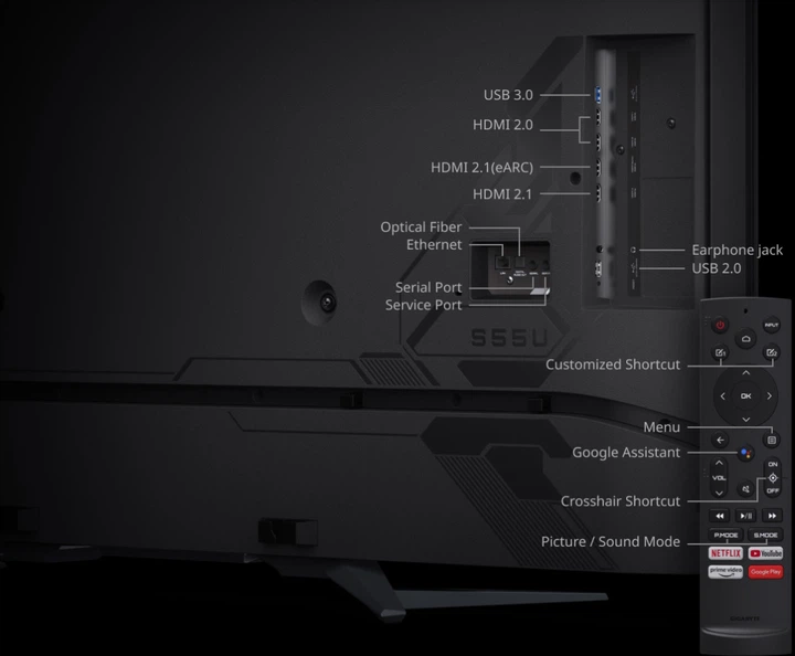 Monitor Gigabyte 54.6'' S55U 138.7 cm (3840 x 2160) (2ms) (4 x HDMI) (Czarny) (S55U EK) - obraz 8