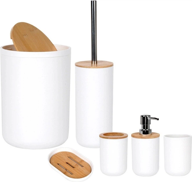 Zestaw akcesoriów łazienkowych Vilde 6 elementów Biały - obraz 2