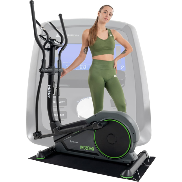 Орбитрек электромагнитный Hop-Sport HS-120C Prim Black-Green + Коврик до 120 кг - изображение 11