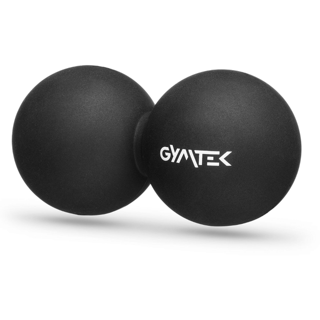 Массажный мяч Gymtek 63 мм двойной черный DuoBall дуоболл для спины шеи - изображение 2