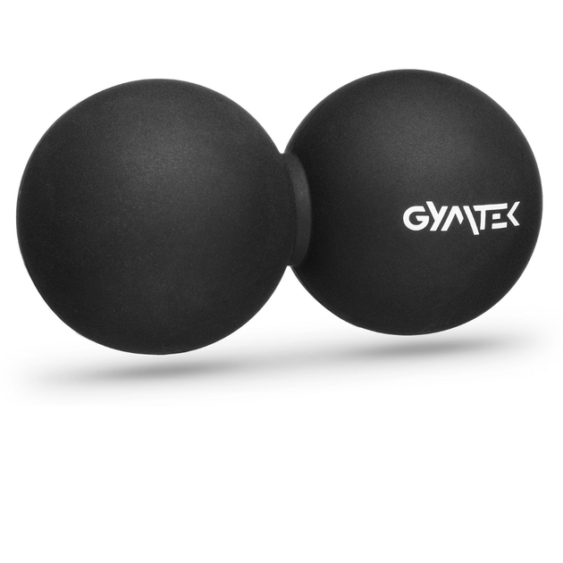 Массажный мяч Gymtek 63 мм двойной черный DuoBall дуоболл для спины шеи - изображение 3