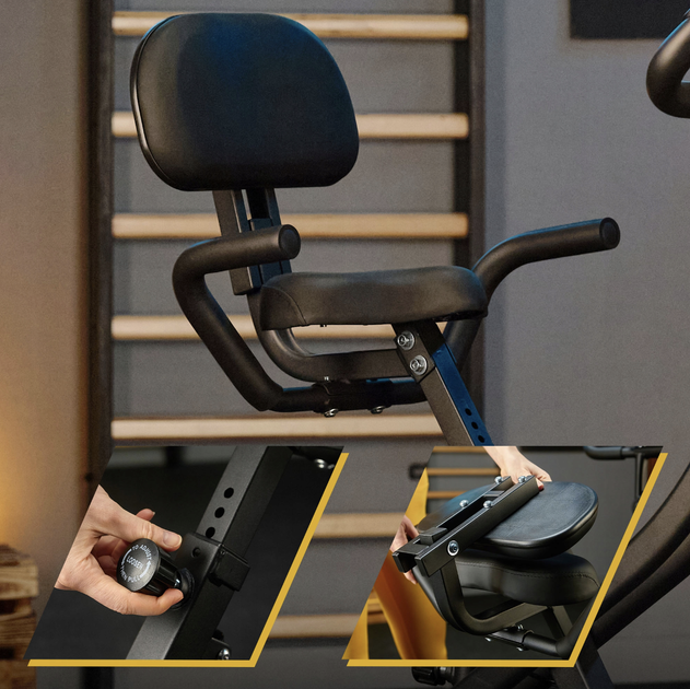 Велотренажер складной Trex Sport TX-360XB PYRO Black со спинкой до 120 кг - изображение 5