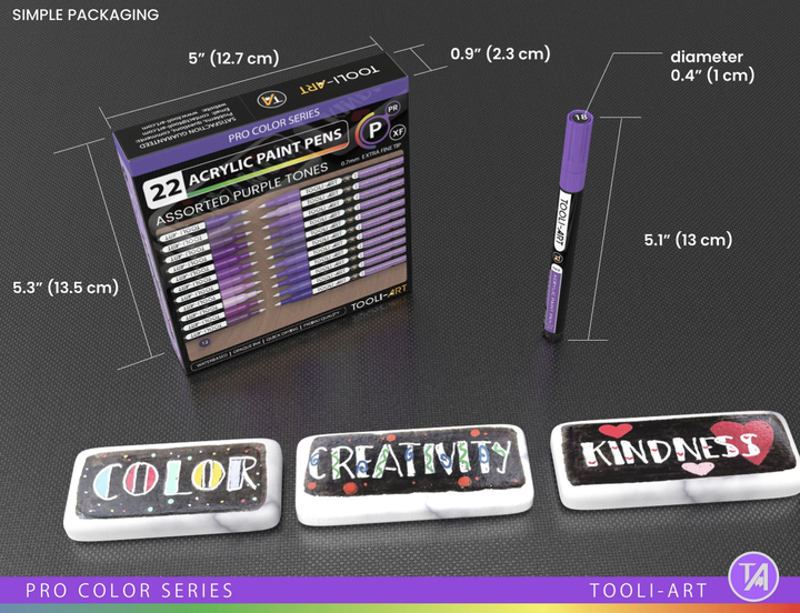Акриловые маркеры Tooli-Art Purple Tones Pro 22 цвета 0.7mm Extra Fine - изображение 4