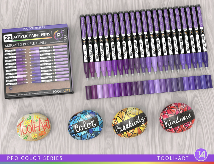 Акриловые маркеры Tooli-Art Purple Tones Pro 22 цвета 0.7mm Extra Fine - изображение 7