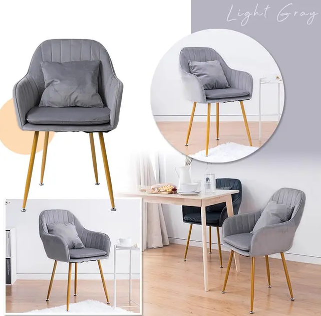 Стул в скандинавском стиле с мягкой обивкой DSF-316 Gray - изображение 9