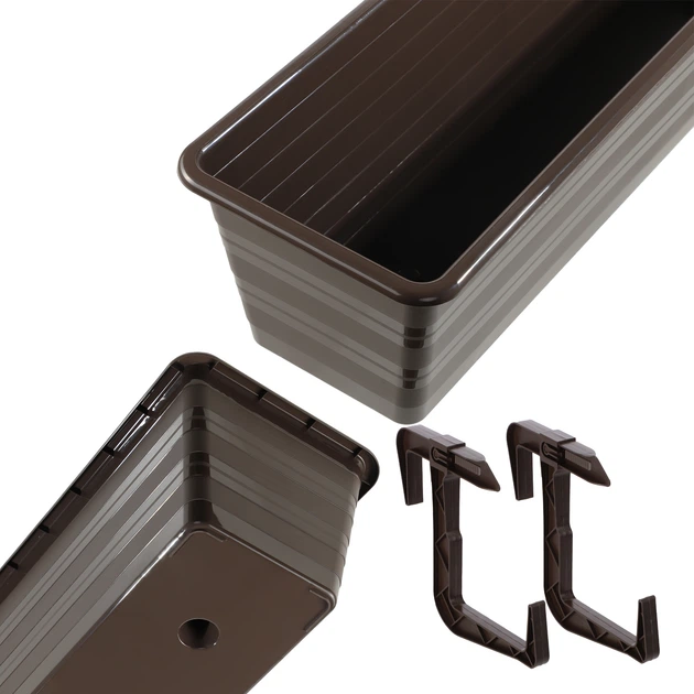 Skrzynia balkonowa Kadax Catí 60 cm Brązowa (K9047) - obraz 3